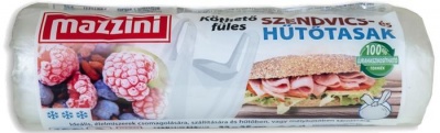 Hűtő- és uzsonnástasak, köthető füles, 3 l, MAZZINI, átlátszó